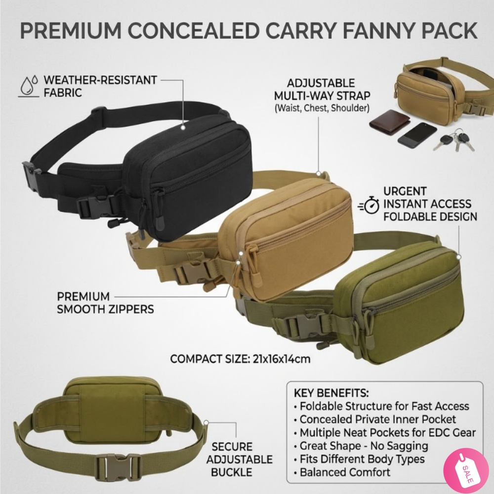 Edc Carry Bag For Men - กระเป๋าคาดเอวแบบยุทธวิธีสำหรับผู้ชาย กันน้ำ ใส่เครื่องมือ EDC ได้ สะพายไหล่หรือสะพายข้าง