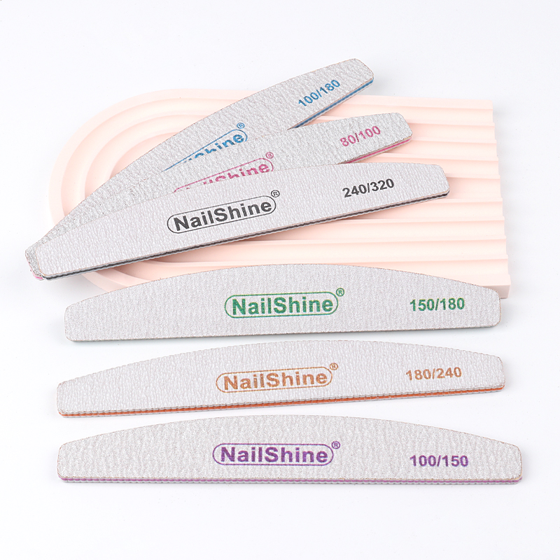 Nail File Titanium - ตะไบเล็บแบบหนา 3/6/10 ชิ้น บล็อกขัดเล็บพลาสติกหลากสี ขนาด 80/100/150/180/240/320