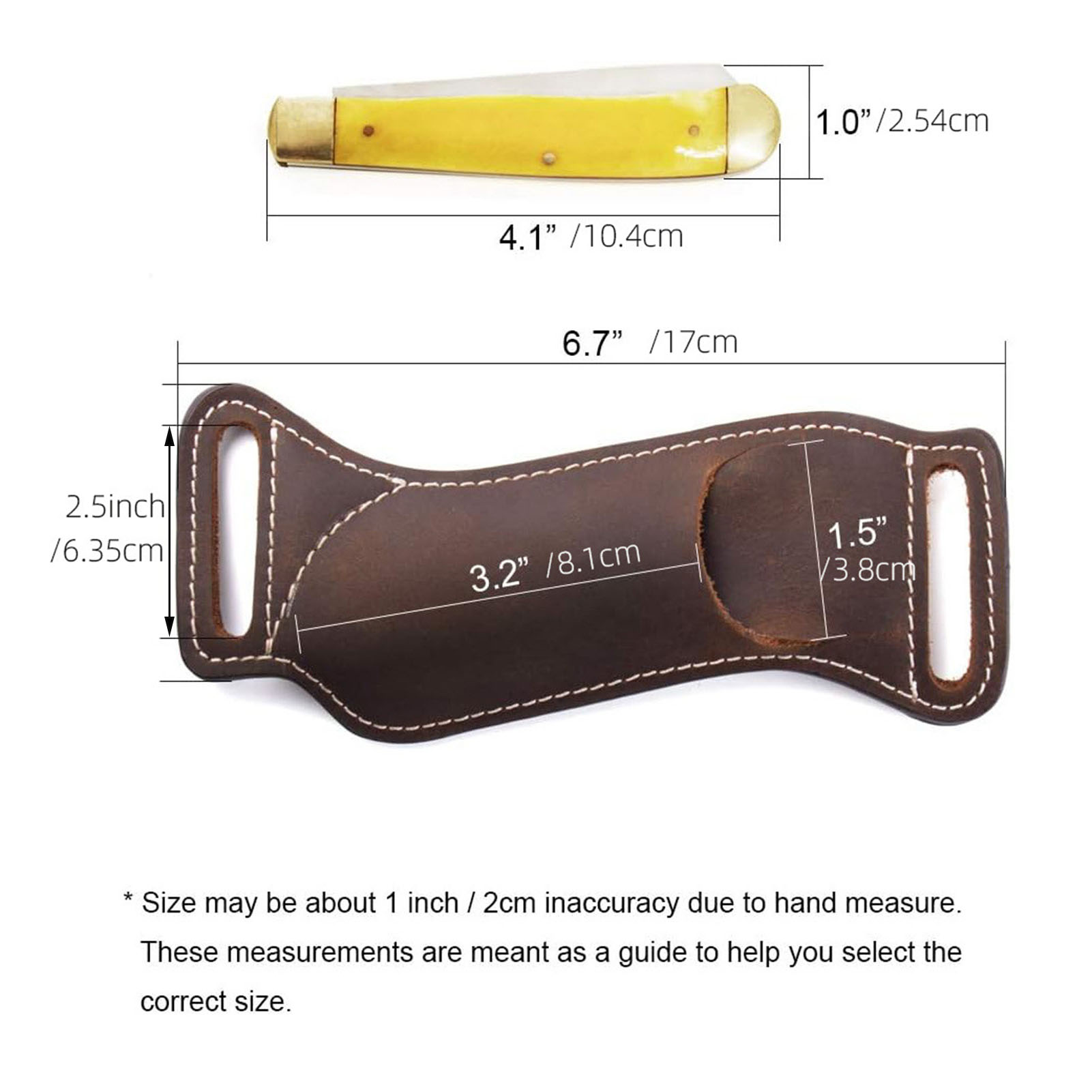 Leather Edc. Carry Pouch - ซองหนังใส่มีดพับ 1 ชิ้น สำหรับตั้งแคมป์ เดินป่า EDC