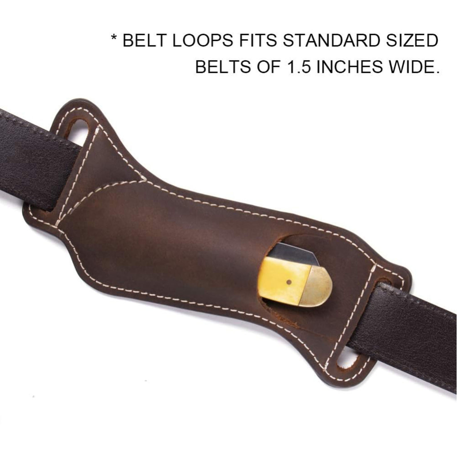 กระเป๋าคาดเอวหนังสีน้ำตาลสำหรั - Edc Carry Belt Leather บทวิจารณ์และราคา