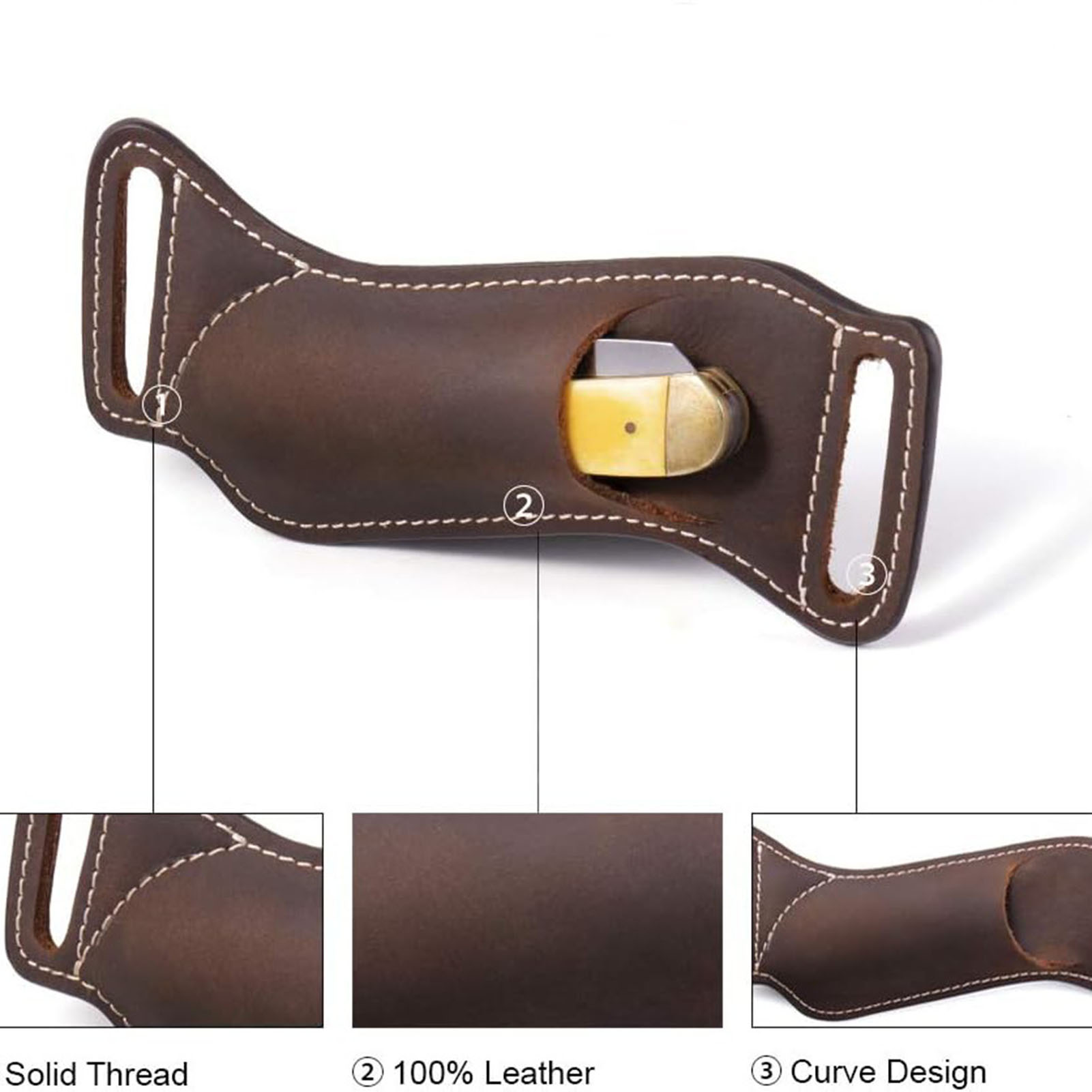ซองหนังใส่มีดพับ 1 ชิ้น สำหรับ - Leather Edc. Carry Pouch บทวิจารณ์และราคา